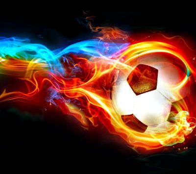 Feuriger Fußball