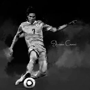 Fußballaktion von Edinson Cavani