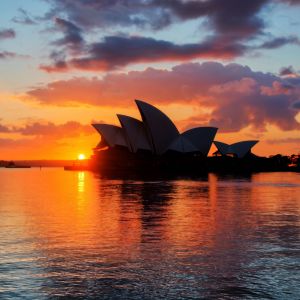 Sonnenuntergang über dem Sydney Opera House