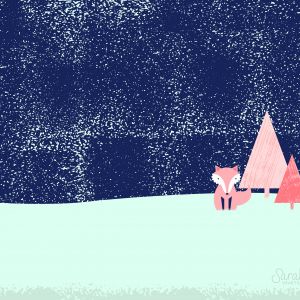 Niedlicher Fuchs in einer Winterlandschaft