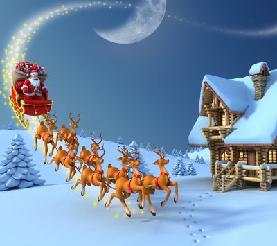 Schlittenfahrt des Weihnachtsmanns