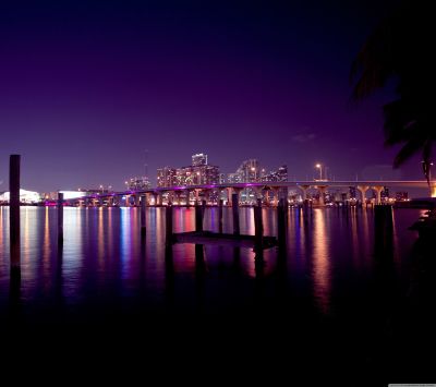Nächtliche Skyline von Miami