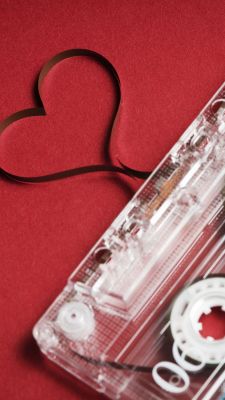 Herzförmiges Kassettentape