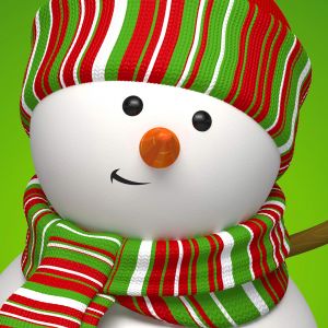 Fröhlicher Schneemann mit Weihnachts-Schal