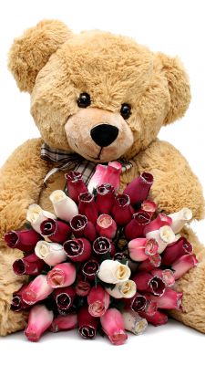 Bär mit Rosen