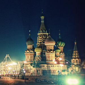 Basilius-Kathedrale bei Nacht