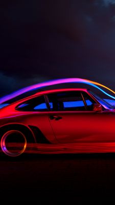 Stylisches Sportauto mit Neonlichtern