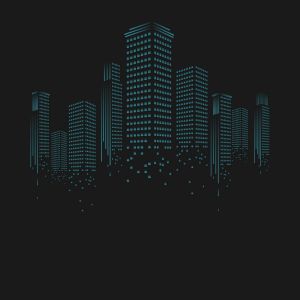 Städtische Skyline Nachts